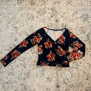Navy flower top